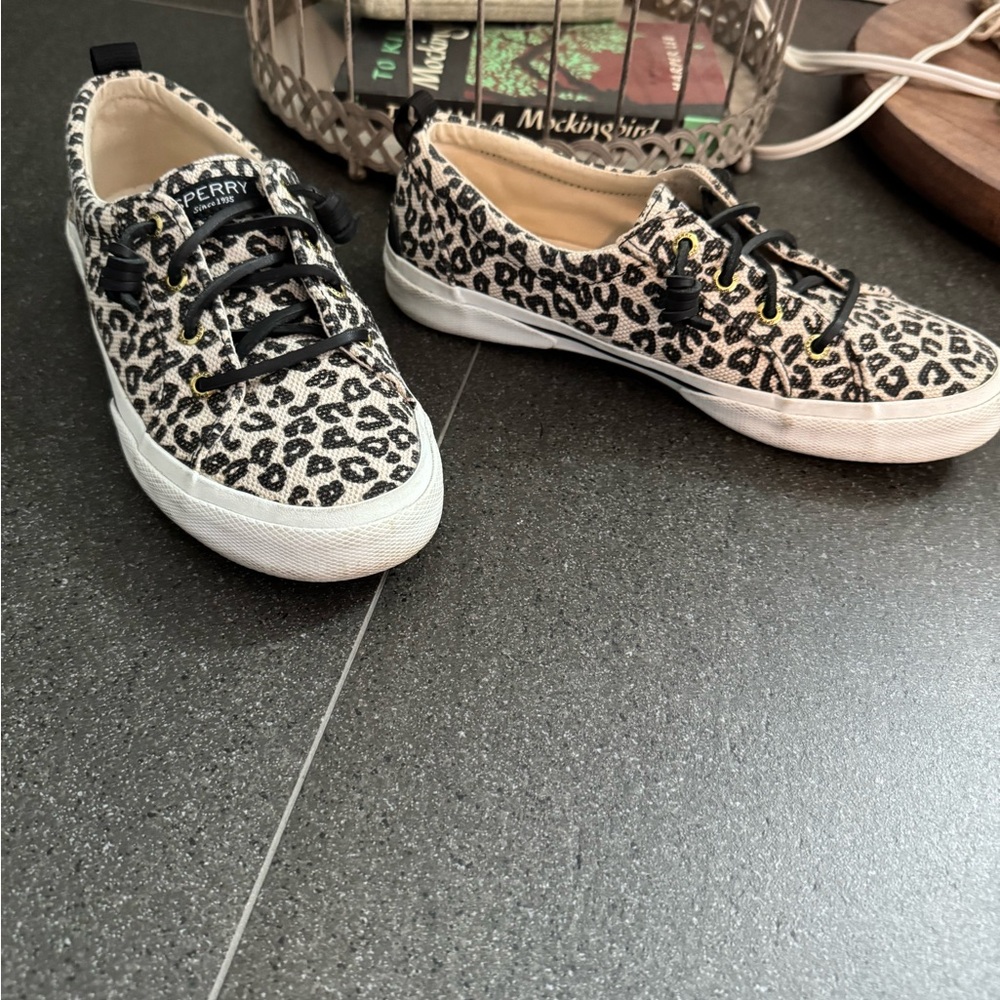Sperry Leopard Print Sneakers - Picture 4 of 6